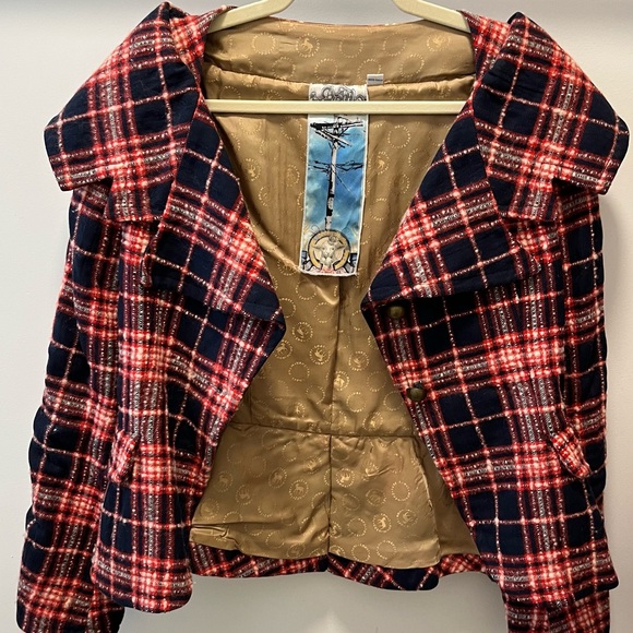 L.A.M.B. Red and Black Plaid Jacket - Picture 2 of 7